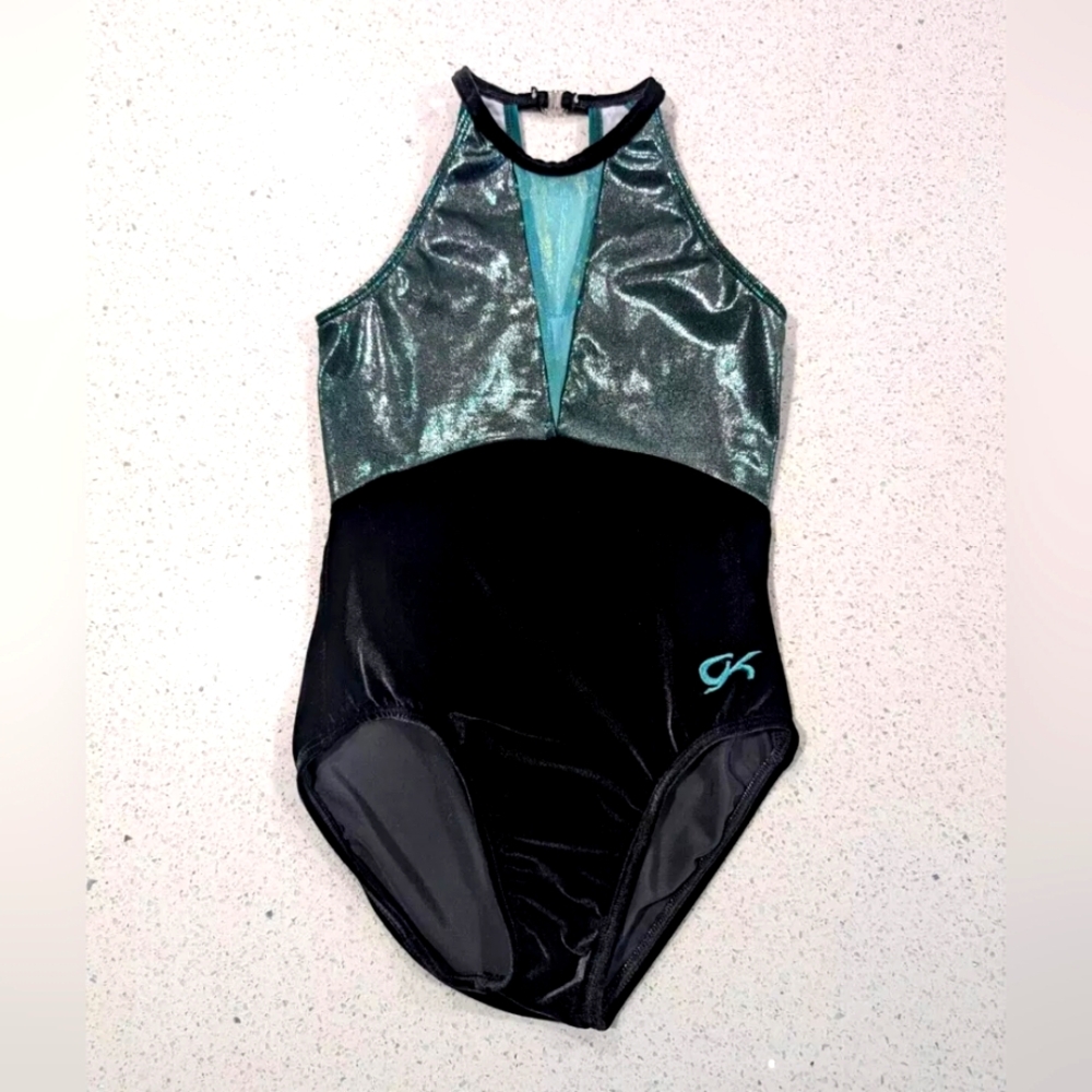 RARE Katelyn Ohashi GK Elite Adult Small Gymnastics Leotard Green Mystique Green